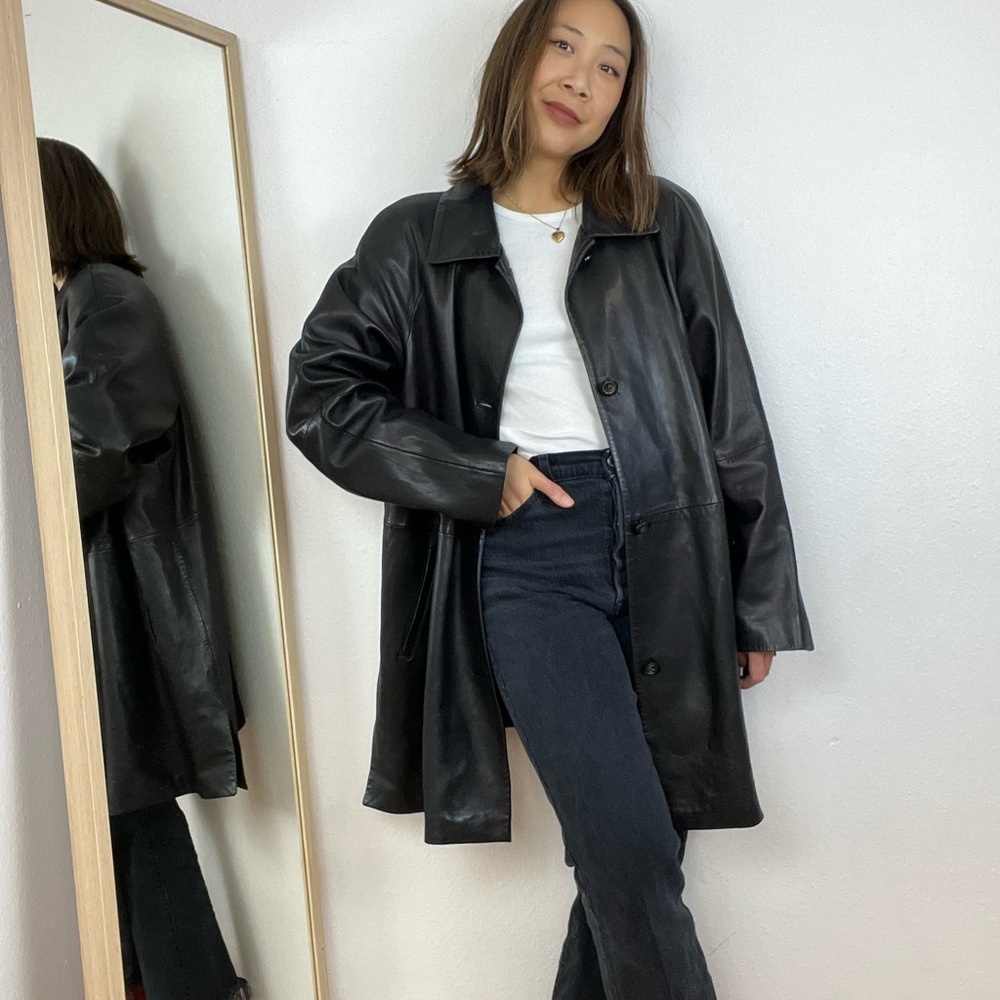 Long Black Leather Jacket